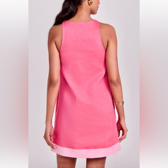 πΊπHPππΊ NWT Staud Allori Mini Dress Coral Paradise/Pearl Pink - Picture 5 of 16